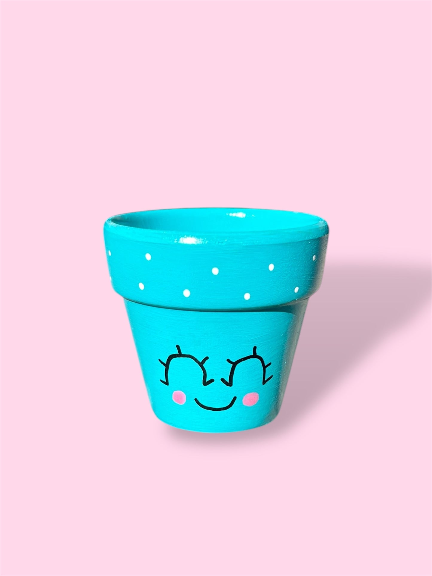Cutsey Face Pot - Turquoise