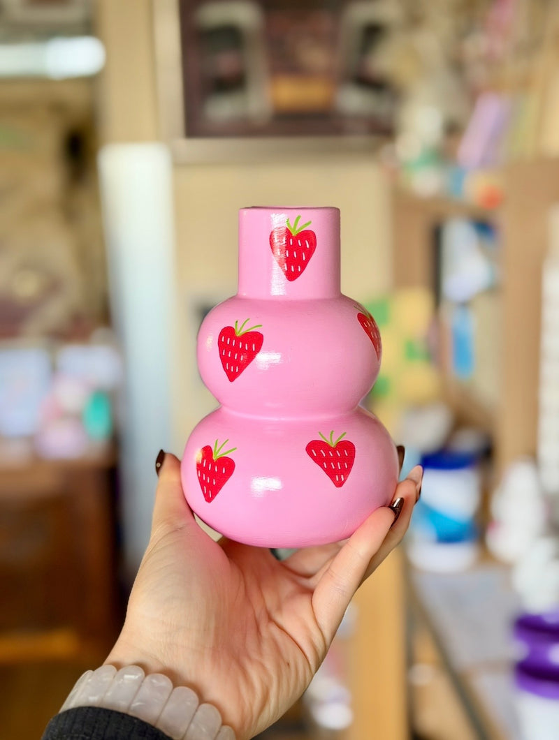 Pink Strawberry Vase