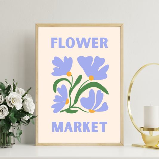 Flower Market Purple Print