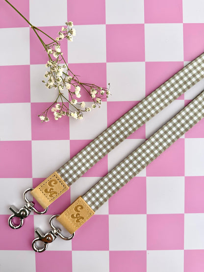 Mocha Check Lanyard