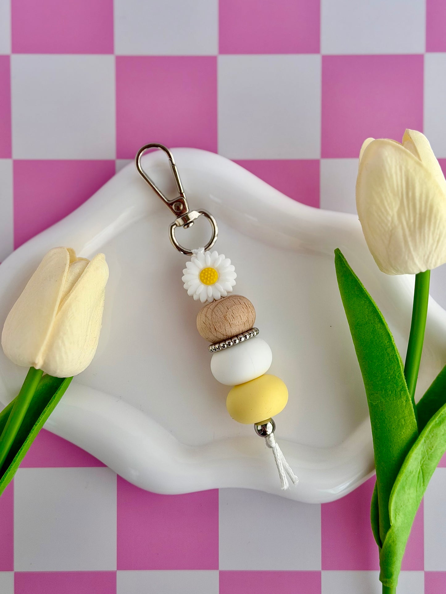 Daisy Keyring - Pearl