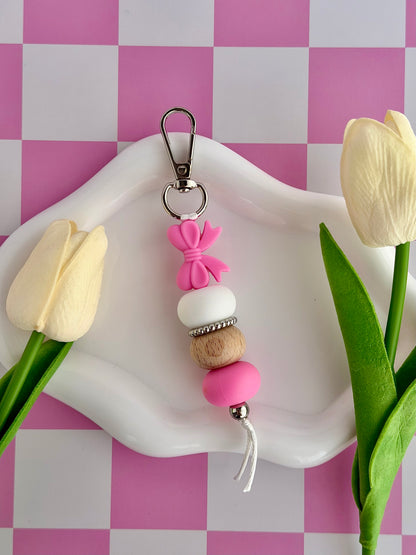 Bow Keyring - Pink