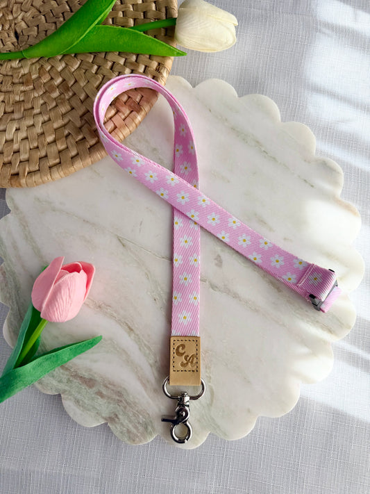 Pink Daisy Lanyard