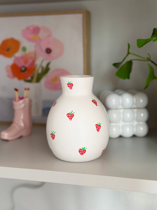 White Strawberry Vase