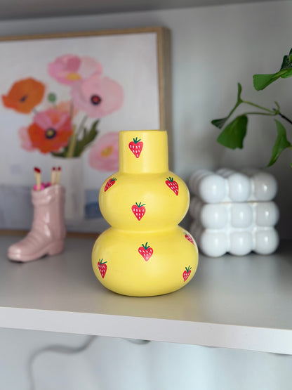 Yellow Strawberry Vase