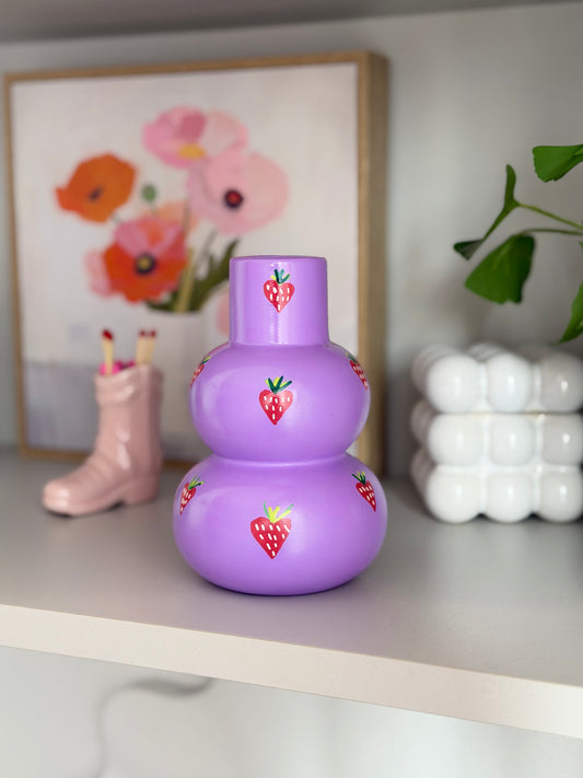 Purple Strawberries Vase