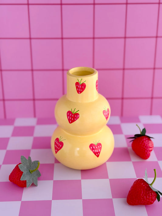 Yellow Strawberry Vase