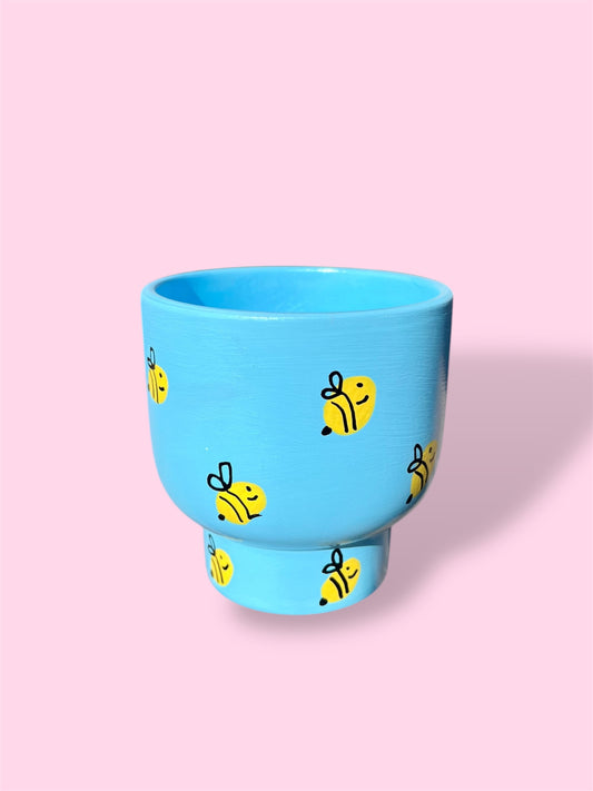 Busy Bee Pot - Blue