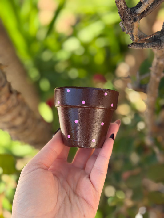 Brown Polka Dot Pot