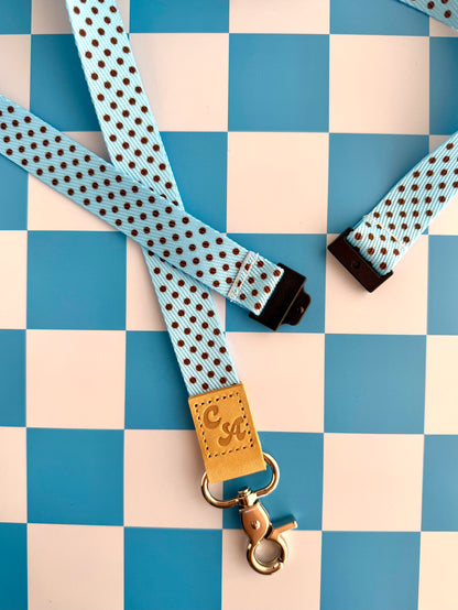Blue Dotty Lanyard
