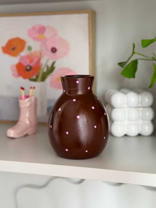 Brown Polka Dot Vase