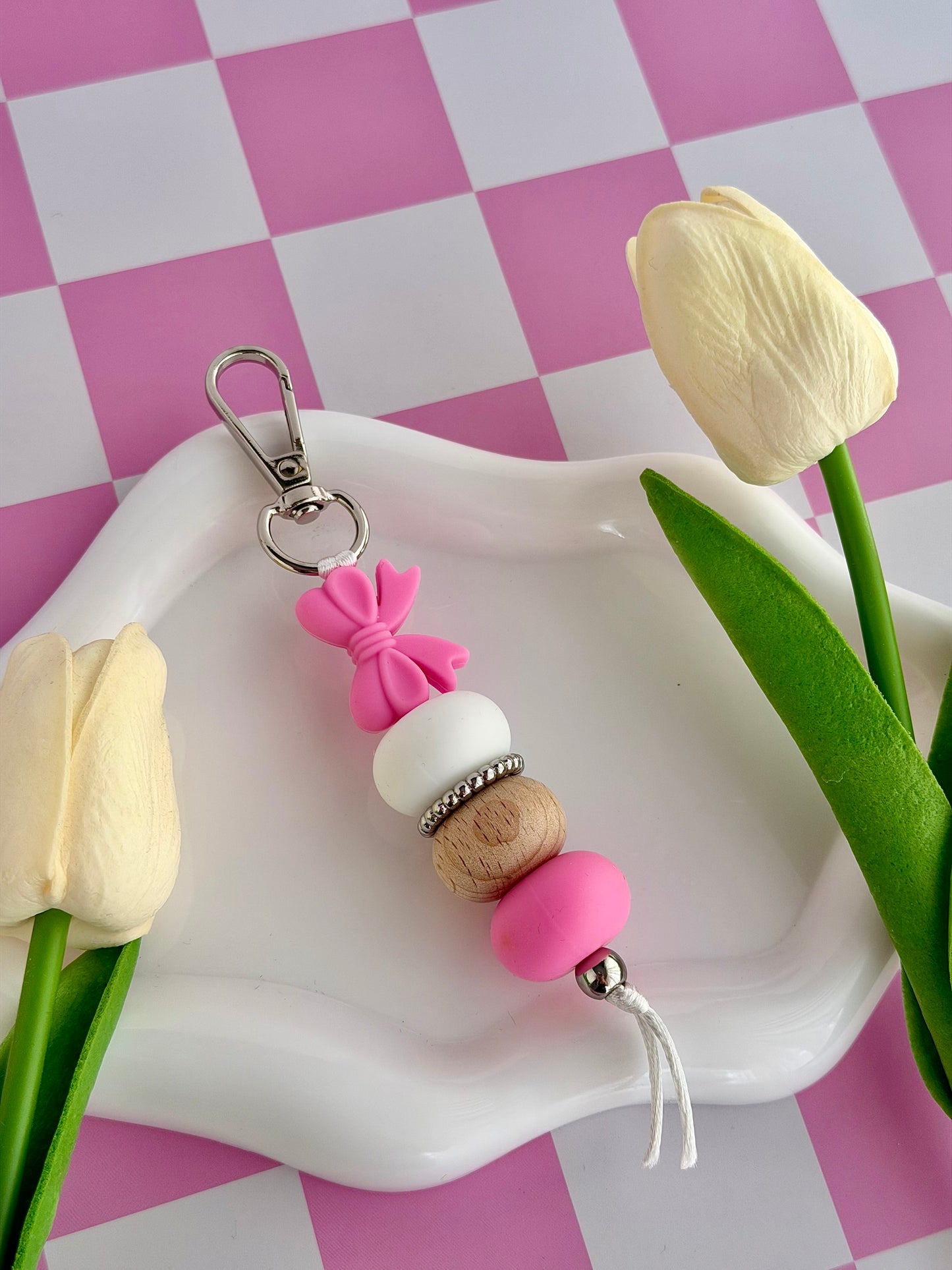 Bow Keyring - Pink