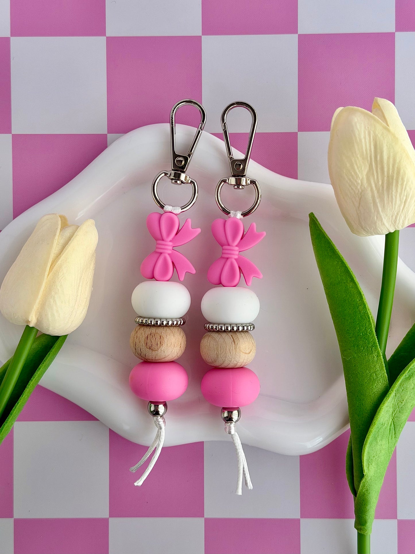 Bow Keyring - Pink